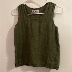 Olive Green Linen Tank Top